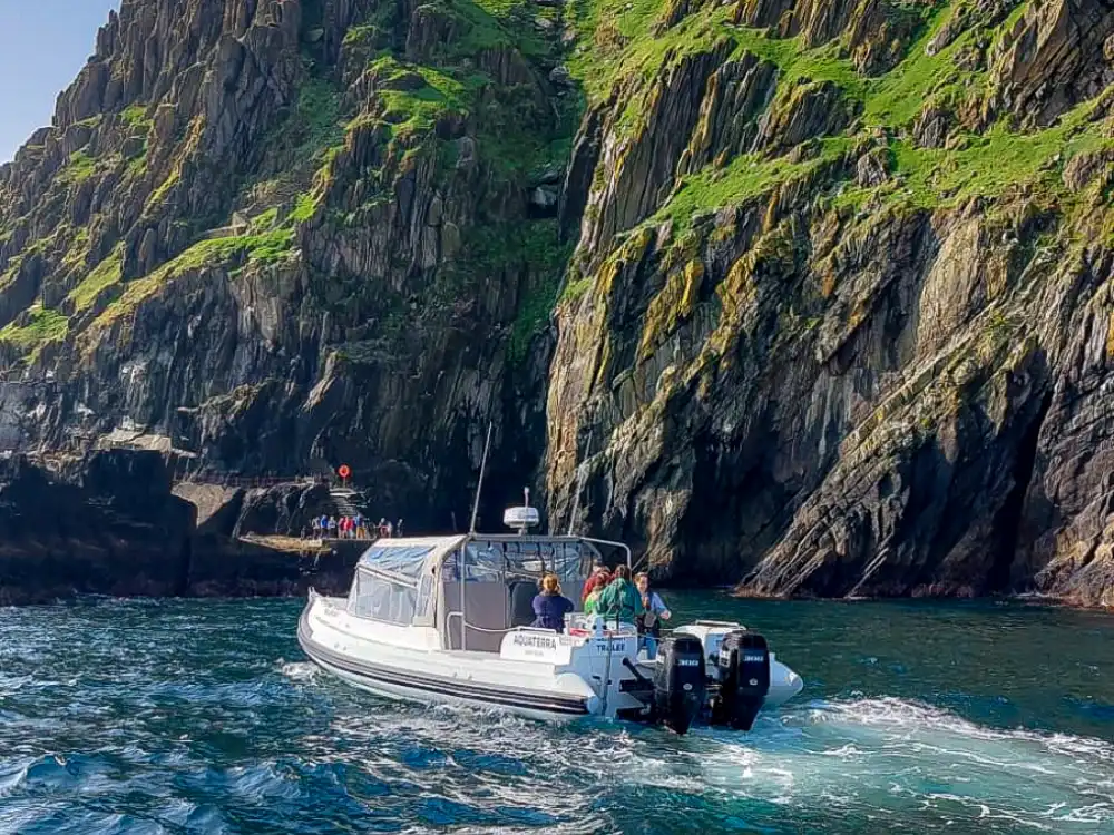 Guests enjoying on Skellig Michael Landing Adventure with AquaTerra