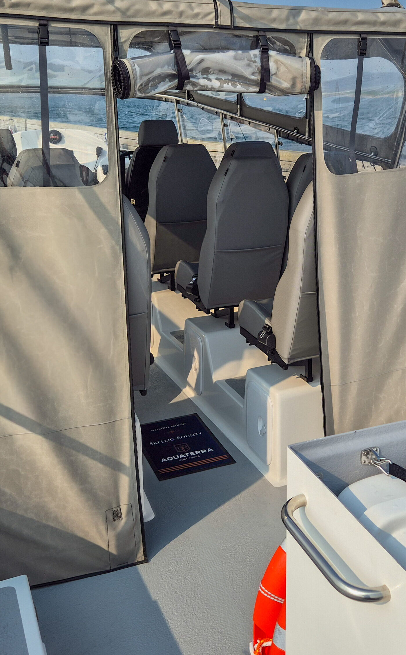Luxury seating onboard the Skellig Bounty